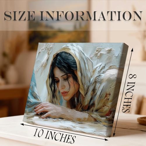 RTVJTERQ Spiritual Wall Decor, Woman Touching Hem Of Jesus Garment Textured Artwork, Bible Story Inspired Religious Wall Art for Prayer Room Church 8x10 Inch - color: Patriotic 07