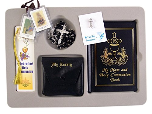 First Communion Gifts for Boys with Rosary, Prayer Book, Scapular, Lapel Pin and Bookmark
