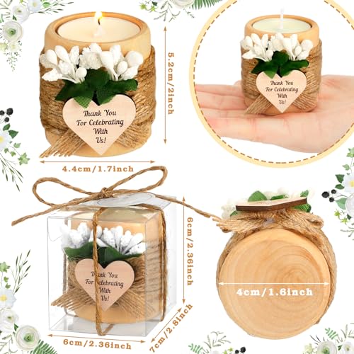MTLEE 16 Pack Wooden Tealight Candle Holder Kit Guest Gifts, Classic - color: Classic