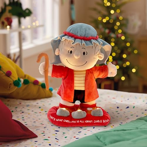 Hallmark Peanuts Plush with Sound, Motion and Light (Shepherd Linus) - style: Linus in Shepherd Costume