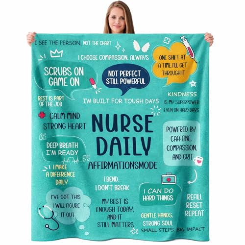 Nurse Gifts for Women Men, Soft Blanket Throw for Registered Nurses RN LPN Nursing Student Graduation，Nurse Week Birthday Appreciation Retirement Gift,Blanket for Bed Couch Travel - color: Nurse