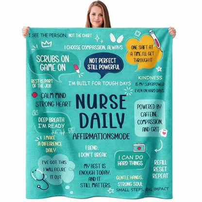 Nurse Gifts for Women Men, Soft Blanket Throw for Registered Nurses RN LPN Nursing Student Graduation，Nurse Week Birthday Appreciation Retirement Gift,Blanket for Bed Couch Travel - color: Nurse