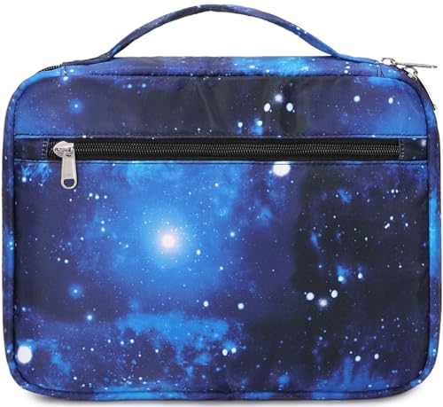 JIANYA Bible Cover for Boys Kids Bible Case Church Bag Galaxy Childrens Bible Bag with Handle and Zippered Pocket