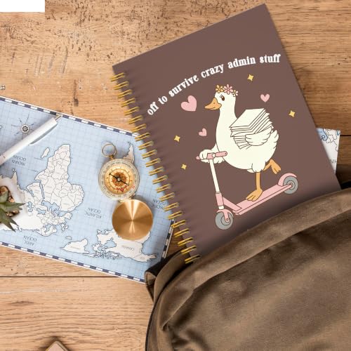 JMICTUB Funny Admin Staff Goose Spiral Notebook 5.5x8.3, Administrator Administrative Assistant Gifts Hardcover Lined Journal - color: Spiral notebook-12