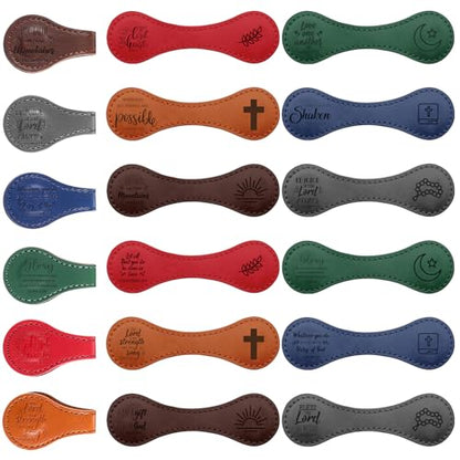 Sinload 24 Pcs Magnetic Leather Bible Bookmarks Bulk Pastor Gifts, Classic - style: Classic