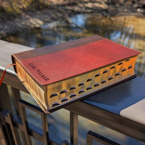 Personalized NLT Life Application Study Bible – Brown/Mahogany LeatherLike | Indexed Thumb Tabs | Third Edition | Custom Engraved Bible | New Living Translation | Red Letter | Over 10,000 Study Notes (Name Only)