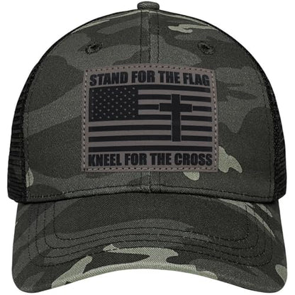 Christian Jesus Cross Hat American Flag Adjustable Faith Baseball Cap - Ideal Religious Gifts for Birthdays, Father's Day - color: Black-camo