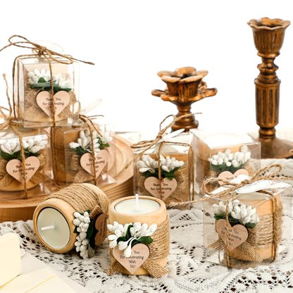 MTLEE 1 Pack Wooden Tealight Candle Holder Kit Guest Gifts, Farmhouse - color: White