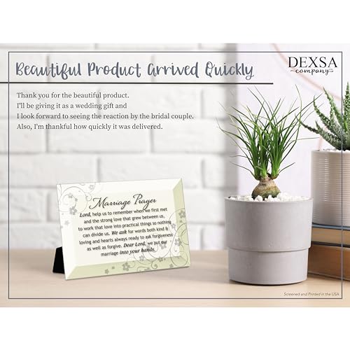 DEXSA Marriage Prayer Beveled Glass Plaque with Easel | Made in the USA