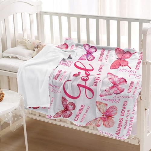 Butterfly Bible Verse Blanket, Religious Gifts for Christian - color: Butterfly Bible Verse, size: 30"x40"