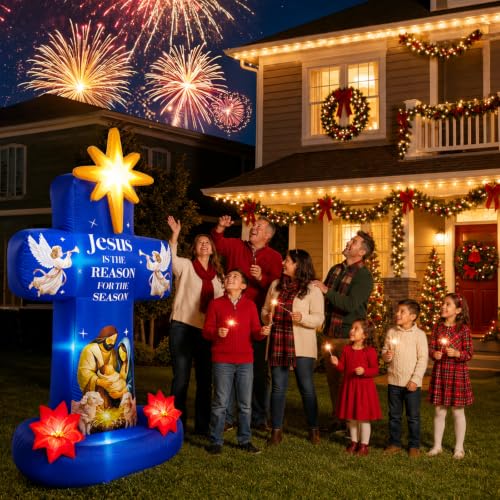 7 FT Christmas Inflatables, Nativity Scene Outdoor Christmas Decorations