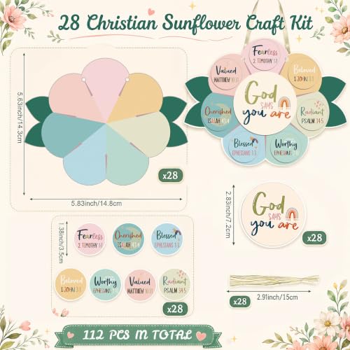 Capoda 28 Sets Sunday School Crafts Christian Sunflower, Pastel, Boho - color: Pastel, style: Boho