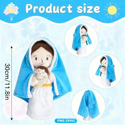 Yelakey Jesus Plush Virgin Mary Doll 11.8" Stuffed Religious Gift for Kids - color: 11.8inch/Virgin Mary and Jesus