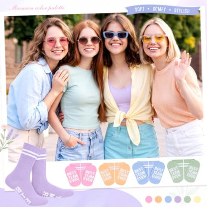 Glitopper 12 Pairs Best Team Ever Gift Socks Bulk - color: Pastel, style: Team