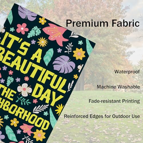 Beautiful Day Garden Flag Double Sided Retro Flower Farmhouse12x18in - color: Blue Beautiful Day