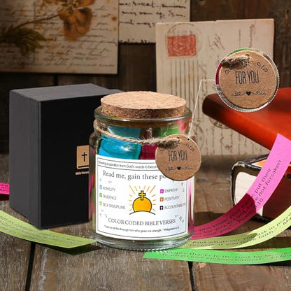 Bible Verse Jar,Christmas Gift Inspirational Scripture Prayer Cards for Hope & Emotions (Birthday for Women, Graduation) Christian Faith-Based Xmas Gift for Her, Women, Graduates - style: C