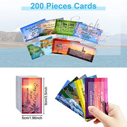 200Pcs Prayer Cards Bible Verse Cards Bulk Scripture Card with Bible Verses - size: 50 Styles 200Pcs