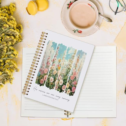 MOFUYU Bible Christian Spiral Notebook for Women,Prayer Journal for Women - color: Jesus is the light-flower2