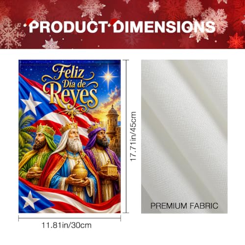 IVN Puerto Rico Three Wise Men Garden Flag 12x18 Inch Double Sided - color: Puerto Rico Wise Men