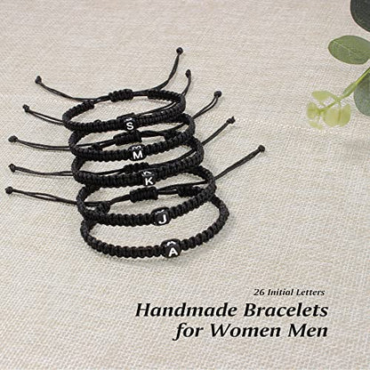 Initial Bracelets for Women Teen Girls Handmade Rope Braided Bracelet for Men Jewelry Birthday Graduation Mother's Day Gifts for Mom Wife Girlfriend Her Friends - style: G