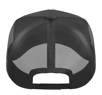Romans 8:28 Bible Verse Flowers Cross Christian Women Trucker Hat with Adjustable Mesh Back - color: Black
