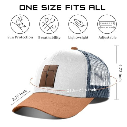 Christian Hats for Men & WomenJesus Cross HatChristianReligious GiftsforVarious Festivals&BirthdaysFaith Baseball/Trucker Cap - color: White