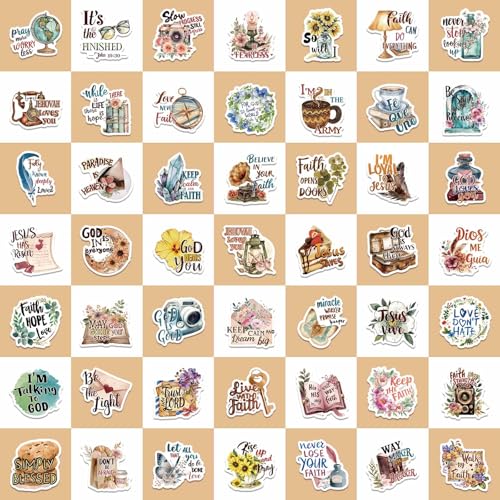 iGetooy 150 PCS Jesus Christian Stickers, Bible Verse Stickers, Cross Wisdom Words Decals Sticker for Water Bottles, Laptops, Journaling, Kids, Women, Men