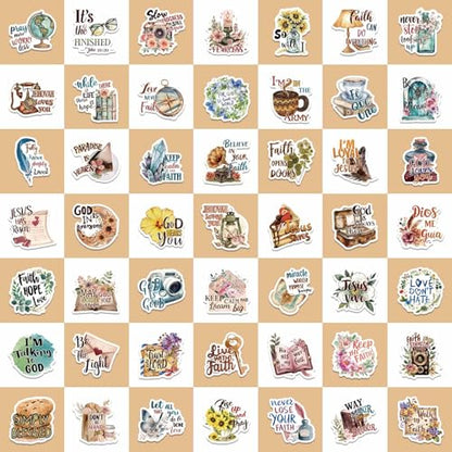 iGetooy 150 PCS Jesus Christian Stickers, Bible Verse Stickers, Cross Wisdom Words Decals Sticker for Water Bottles, Laptops, Journaling, Kids, Women, Men