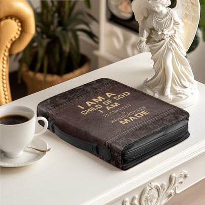 Bible Cover Case for Women Men Large Size Bible Holder with Bookmark Bible Carrying Case ladies Bible Bag,Size M-2XL - color: Brown Flower Print, size: X-Large
