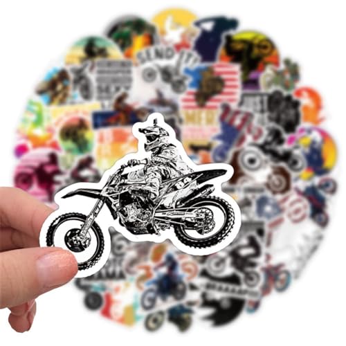Dirt Bike Stickers |50Pcs Cross Country Motorcycle Waterproof Vinyl Decals - color: Dirt Bike