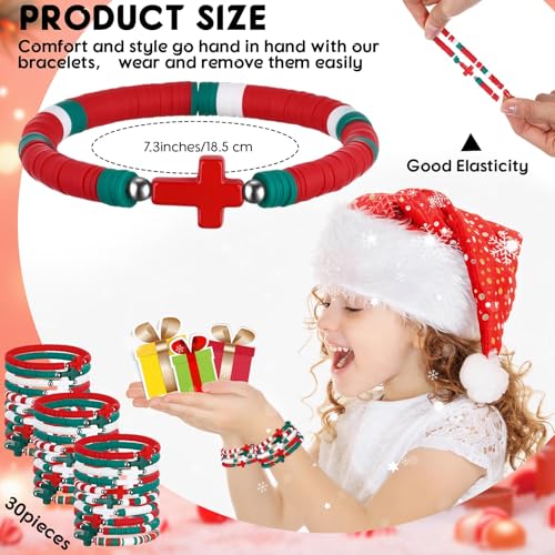 Landical 30/50/100/200 Cross Bracelets Bulk Jesus Women - color: Xmas Color