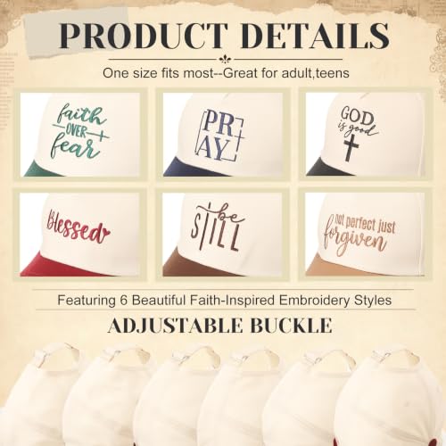 6/12 Pack Christian Hats Bulk for Men Women - style: Style 5
