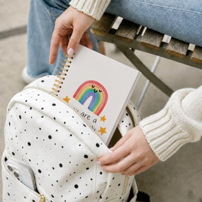 Boho Positive Rainbow Spiral Notebook for Girls, 5.5×8.3 Inch - color: 002-Spiral