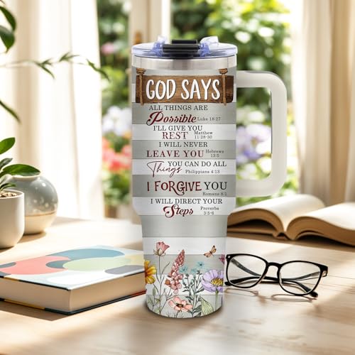 DUUV Christian Tumbler 40oz, Insulated Christian Gifts for Women - color: Inspiring God
