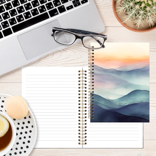 Inspirational Notebook Journal, Inspirational Gifts Journal for Women, Nature Mountain Landscape Aesthetic Motivational Notebooks for Note Taking, Spiral Notebook 5.5x8.3 Inch - color: A beautiful day