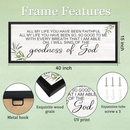 Foutcheou Goodness of God Christian Wall Decor, 40''×15'', Black - color: Goodness of God Black, size: 40"L x 15"W