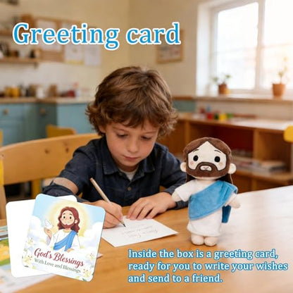 Jesus Plush Doll Jesus Stuffed Bible Doll Christian Plushie Gifts for Easter Christmas Church Religious Gifts for Kids Adults(Blue) - color: Blue