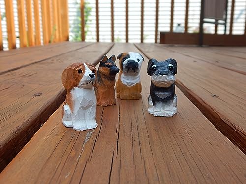 Selsela Hand-Carved Black Lab Figurine - Retriever Wooden Dog Puppy Figurine, Handcrafted Statue, Unique Dog Lover Gift & Home Decor Accent - style: Art Deco