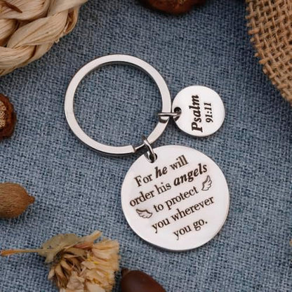 Christian Keychains Cross Keychain Bible Accessories Gifts Christian Gifts Religious Gifts - color: Pslam Keychain