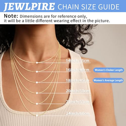 Jewlpire 18k Gold Plated 925 Sterling Silver Chain Necklace for Women, 1.1mm Cable Chains Necklace Thin & Dainty & Sturdy Women's Chain Necklaces, 14/16/17/18/20/22/24 Inches - color: Gold, size: 16 Inch