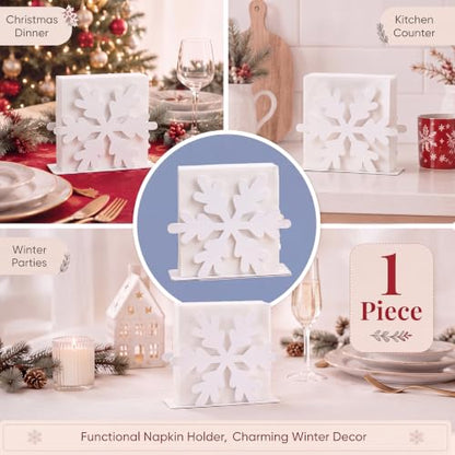 Nuogo Christmas Snowflake Napkin Holder for Table - style: Snowflake