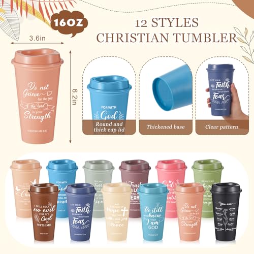Skylety 12 Set Christian Gifts Bulk Scripture Cup Set, Morandi Color - color: Morandi Color