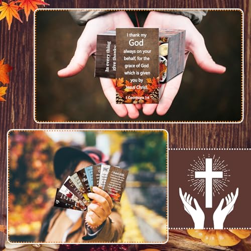 200 Pcs Fall Thanksgiving Scripture Cards Bible Verse Prayer Card - style: Fall