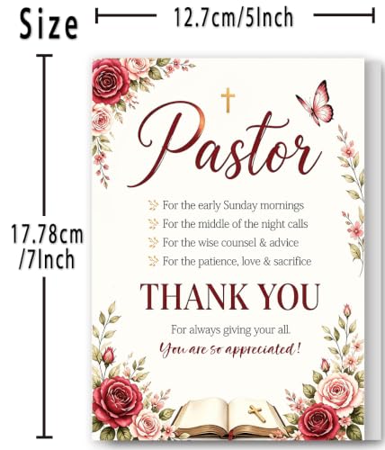 Pastor Appreciation Card, Thank You Card for Pastor - color: Mu-376