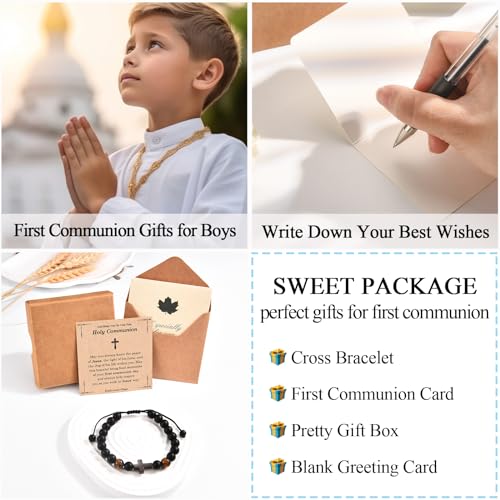EFVISD Cross Bracelet Gifts for Boys Girls Christian Religious Gifts - color: First Communion -Boys