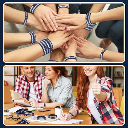 50 Pcs Philippians 4:13 Rubber Wristbands, Dark Blue - color: Dark Blue