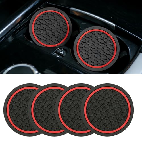 4 Pcs 2.75 Inch Car Coasters, Non-Slip Waterproof PVC for Cars Trucks RVs