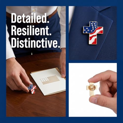 ABOOFAN 20PCS American Flag Lapel Pins, Patriotic Cross Enamel USA Flag Pin with Butterfly Clutch for Men Women, Red White Blue Patriotic Brooch Gift for Veterans Day Memorial Day 4th of July