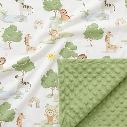 Fleece Baby Blankets for Girls & Boys, Infant Toddler Blanket - color: Green Animals