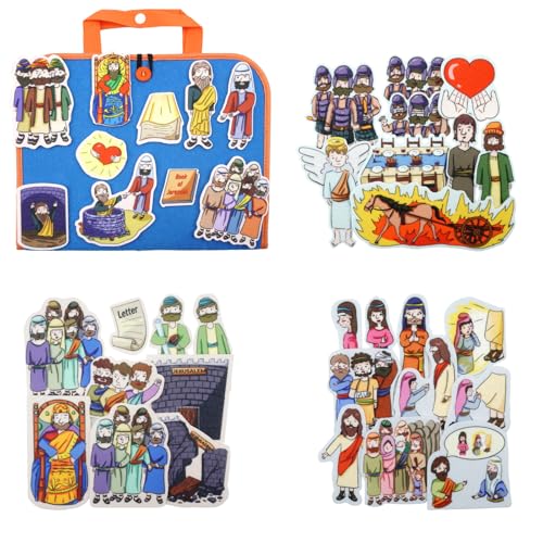 CHEFAN Jeremiah Felt Board Bible Stories, 4 Story Sets for Kids - color: Prophet Jeremiah & Other 3 Bible Stories Set